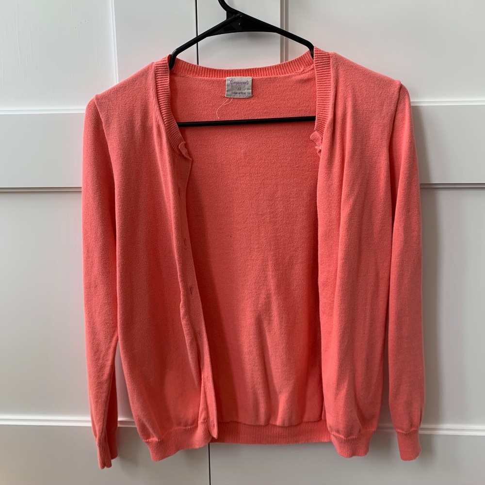 VGUC CORAL CREWCUTS CARDIGAN | SIZE 14